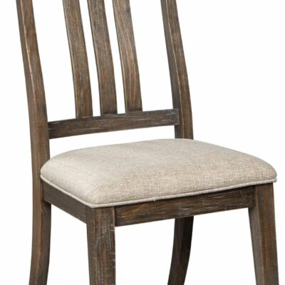 Signature Design by Ashley | Dining Room Farmhouse Dining Upholstered Side Chair with Bent Slat Back