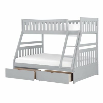 Homelegance | Kids Transitional Twin/Full Bunk Bed with Storage Boxes