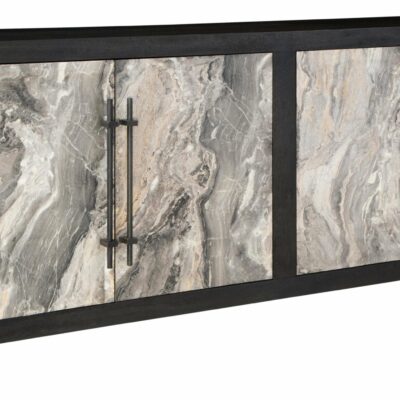 Signature Design by Ashley | Living Room Contemporary Accent Cabinet with Faux Marble Doors