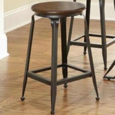 Steve Silver | Dining Room Counter Stool with Wood Seat and Metal Base