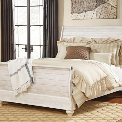 Signature Design by Ashley | Bedroom Queen Sleigh Bed in Washed Finish