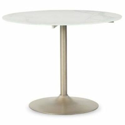 Signature Design by Ashley | Dining Room Contemporary Marble Print Glass Top Dining Table