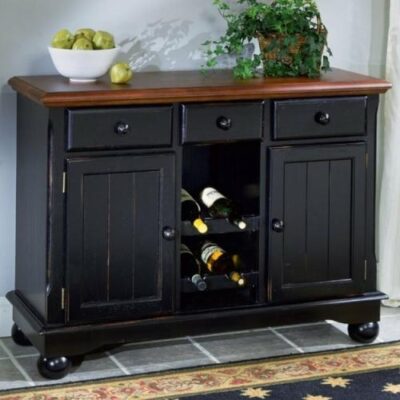 AAmerica | Dining Room Dining Storage Server Buffet with Wine Glass and Bottle Storage