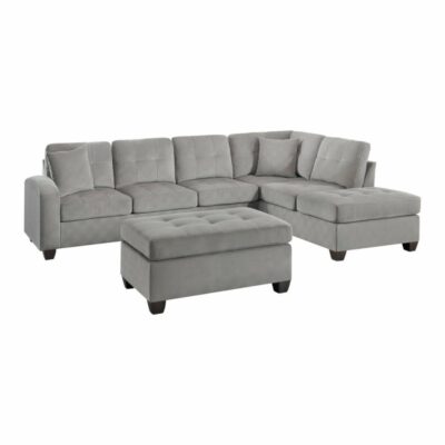 Homelegance | Living Room Transitional 3-Piece Reversible Sectional with Ottoman