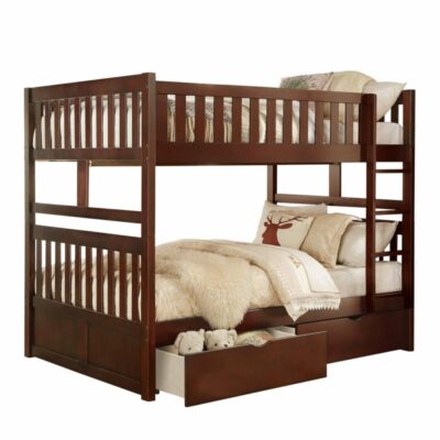 Homelegance | Kids Transitional Full/Full Bunk Bed with Storage Boxes