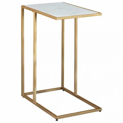 Signature Design by Ashley | Living Room C-Shape Accent Table with White Marble Top