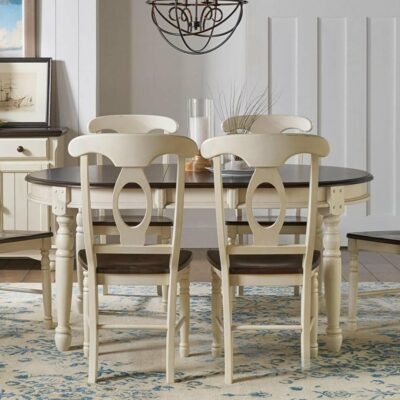 AAmerica | Dining Room Oval Leg Dining Table with Two Leaves