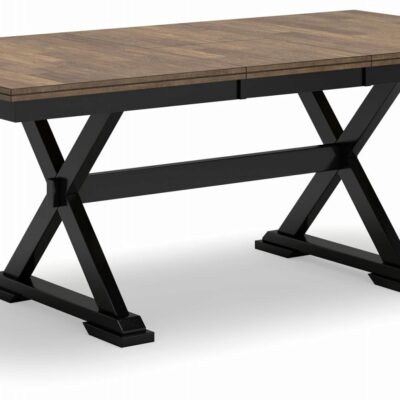 Signature Design by Ashley | Dining Room Farmhouse Rectangular Dining Room Extension Table with Self-Storing Leaf