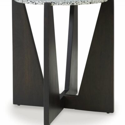 Signature Design by Ashley | Living Room Accent Table with Round Terrazzo Top