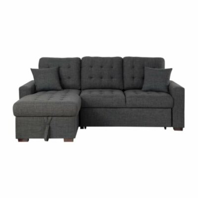 Homelegance | Living Room Transitional 2-Piece Sectional Sofa with Pull-Out Bed and Hidden Storage