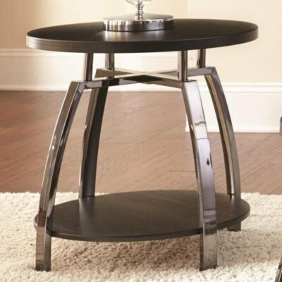 Steve Silver | Living Room Round End Table with Metal Frame