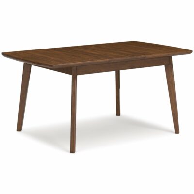 Signature Design by Ashley | Dining Room Mid-Century Modern Rectangular Dining Extension Table with Self-Storing Leaf