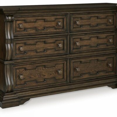 Signature Design by Ashley | Bedroom Traditional 6-Drawer Dresser with Felt-Lined Top Drawer