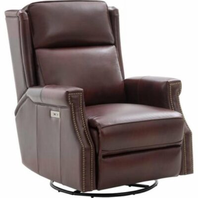 Barcalounger | Living Room Brookmore Power Swivel Glider Recliner With Adjustable Headrest – Emerson Sangria