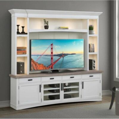 Parker House | Living Room Entertainment Wall Unit with LED Lights