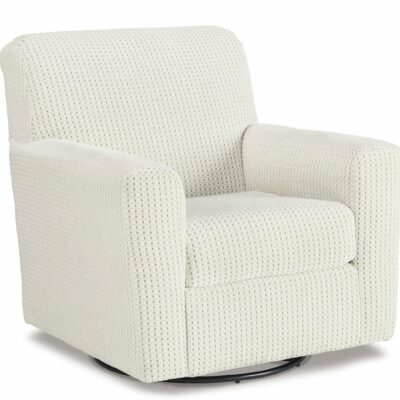 Signature Design by Ashley | Living Room Swivel Glider Accent Chair in Ivory