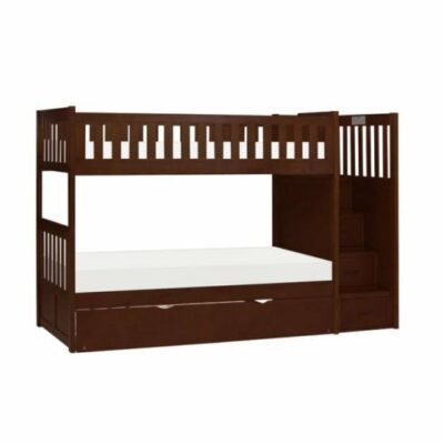 Homelegance | Kids Transitional Twin/Twin Step Bunk Bed with Twin Trundle