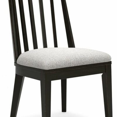 Signature Design by Ashley | Dining Room Dining Chair with Curved Slatback in Aged Black