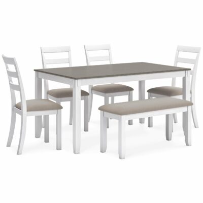 Signature Design by Ashley | Dining Room Dining Table and Chairs with Bench (Set of 6)