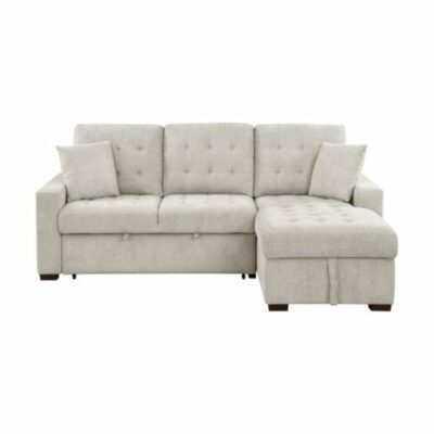 Homelegance | Living Room Casual 2-Piece Sectional Sofa with Right Chaise, Pull-Out Bed And Hidden Storage