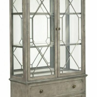 American Drew | Storage & Display Transitional Display Cabinet with Mirror Back Panel