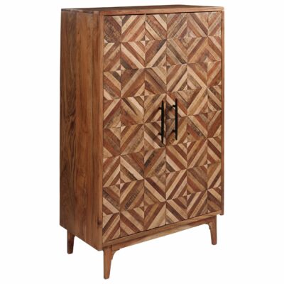 Signature Design by Ashley | Living Room Mid-Century Modern Accent Cabinet with Patterned Doors