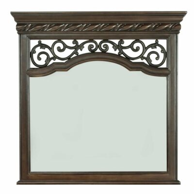 Liberty Furniture | Accents & Decor Landscape Mirror with Burnished Brass Metal Inserts