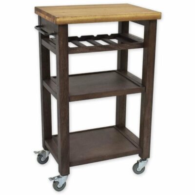 Steve Silver | Dining Room Cottage 2-Shelf Kitchen Cart with Wine Bottle Storage and Towel Rack