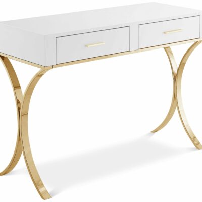 Meridian Furniture | Home Office Monroe Gold Vanity / Desk / Console