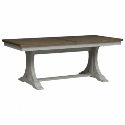 Liberty Furniture | Dining Room Farmhouse Trestle Table with 18″ Removable Leaf