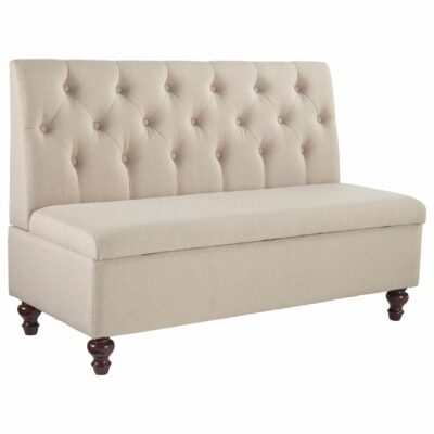 Signature Design by Ashley | Living Room Tufted Armless Accent Bench with Storage and Tufted Back