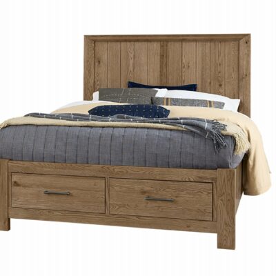 Vaughan Bassett | Bedroom Transitional Rustic Queen Panel Storage Bed