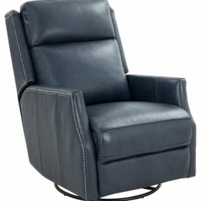 Barcalounger | Living Room Cavil Power Swivel Glider Recliner With Adjustable Headrest – Barone Navy Blue