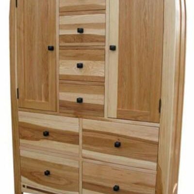 AAmerica | Bedroom Solid Hickory Double Door Chest with Solid Walnut Inlay