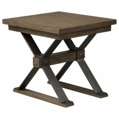 Liberty Furniture | Living Room Rustic Industrial Chair Side Table with Nail Head Accents