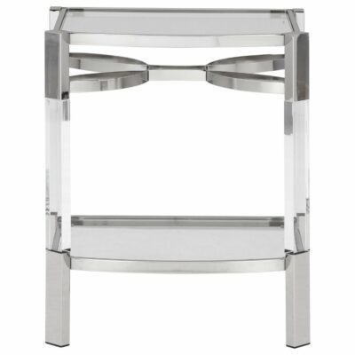 Signature Design by Ashley | Living Room Metal/Acrylic Accent Table with Glass Top and Glass Shelf