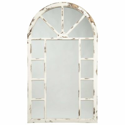 Signature Design by Ashley | Accents & Decor Divakar Antique White Accent Mirror in Arched Window Design