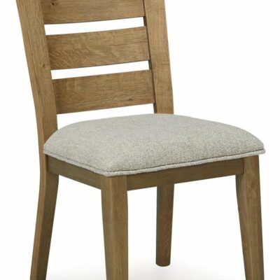 Signature Design by Ashley | Dining Room Dining Chair in Rustic Oak with Ladderback and Upholstered Seat