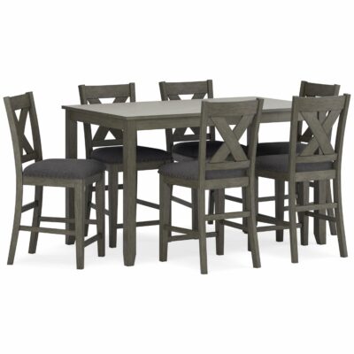 Signature Design by Ashley | Dining Room Counter Height Dining Table and Bar Stools (Set of 7)