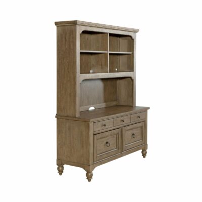 Liberty Furniture | Dining Room Transitional Credenza & Hutch Set with Built-in Lighting