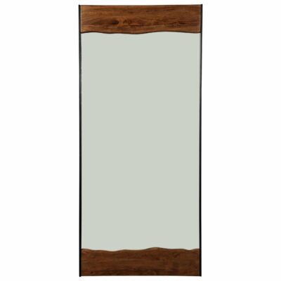 Signature Design by Ashley | Accents & Decor Contemporary Metal/Wood Floor Mirror with Faux Live Edge