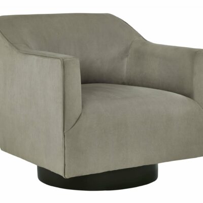 Signature Design by Ashley | Living Room Faux Suede Swivel Accent Chair in Putty Gray