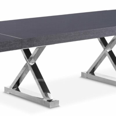 Meridian Furniture | Dining Room Contemporary Excel Extendable Dining Table Grey Oak Lacquer