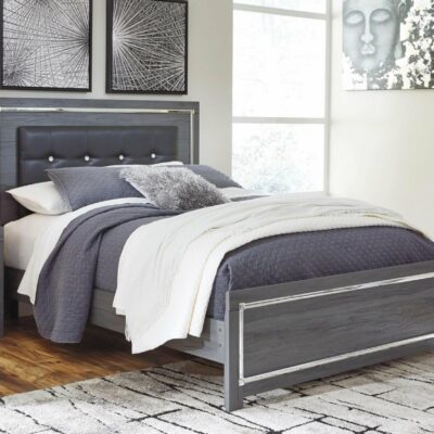 Signature Design by Ashley | Bedroom Glam Queen Platform Bed with Upholstered Headboard