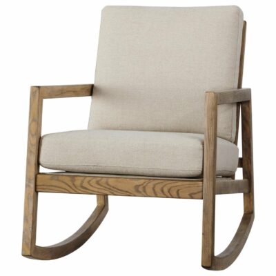 Signature Design by Ashley | Living Room Upholstered Rocking Accent Chair with Exposed Wood Frame