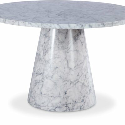 Meridian Furniture | Dining Room Omni White Faux Marble Dining Table