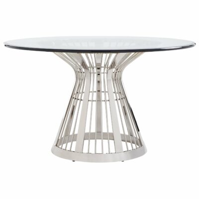 Lexington | Dining Room Riviera Stainless Dining Table With 54 Inch Glass Top