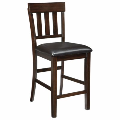 Signature Design by Ashley | Dining Room Upholstered Barstool with Slat Back & Faux Leather Seat