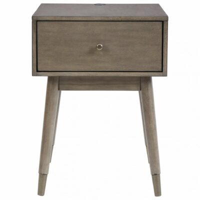 Signature Design by Ashley | Living Room Mid-Century Modern Accent Table with Drawer and 2 USB Ports