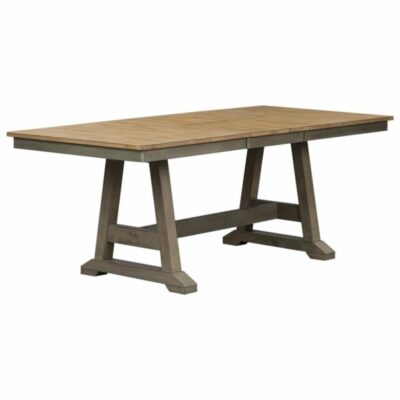 Liberty Furniture | Dining Room Transitional Two-Toned Trestle Table with Butterfly Leaf